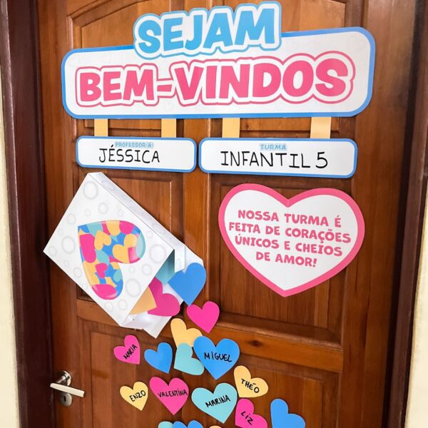 Painel de Porta Bem-Vindos Corações - Image 5