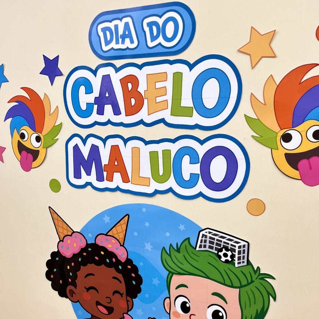 Painel Dia do Cabelo Maluco | Imprima Atividades