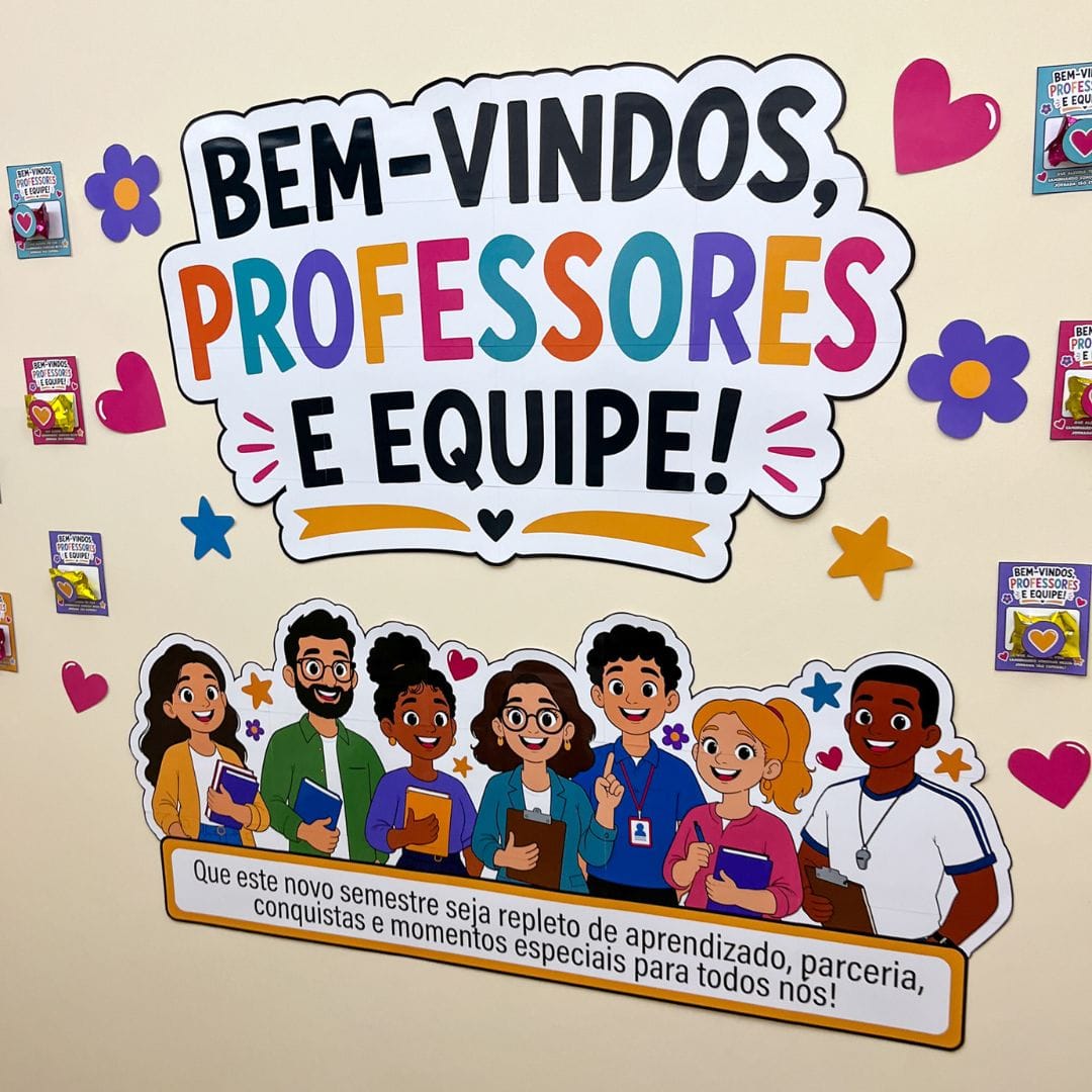 Painel Bem-Vindos Professores e Equipe 3 Painel Bem-Vindos Professores e Equipe - Imagem 3